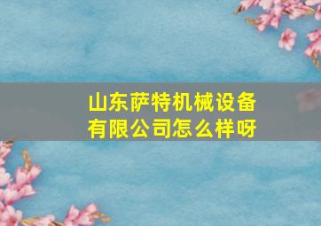 山东萨特机械设备有限公司怎么样呀