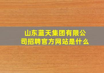 山东蓝天集团有限公司招聘官方网站是什么