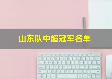 山东队中超冠军名单