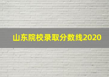 山东院校录取分数线2020