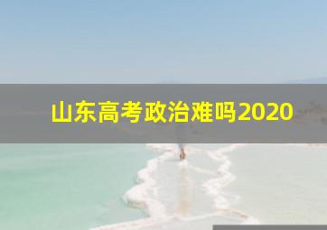 山东高考政治难吗2020