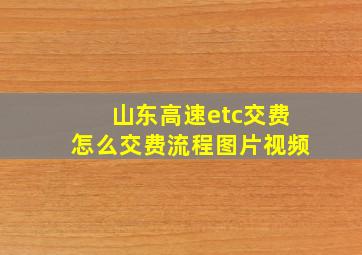 山东高速etc交费怎么交费流程图片视频