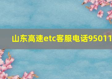 山东高速etc客服电话95011