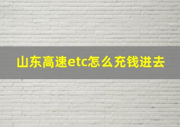 山东高速etc怎么充钱进去