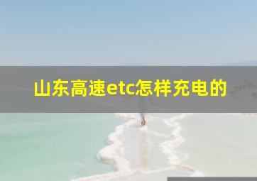 山东高速etc怎样充电的