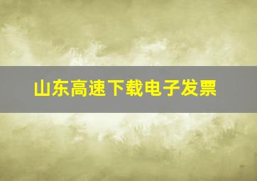 山东高速下载电子发票