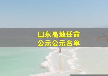 山东高速任命公示公示名单