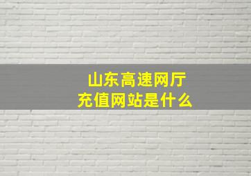 山东高速网厅充值网站是什么