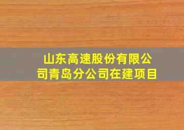 山东高速股份有限公司青岛分公司在建项目