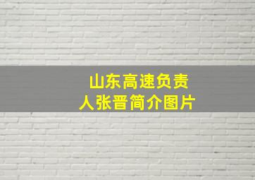 山东高速负责人张晋简介图片