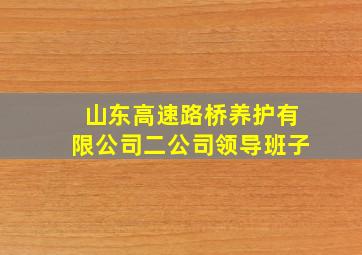 山东高速路桥养护有限公司二公司领导班子