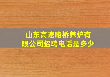 山东高速路桥养护有限公司招聘电话是多少