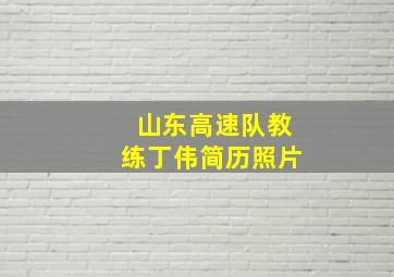 山东高速队教练丁伟简历照片