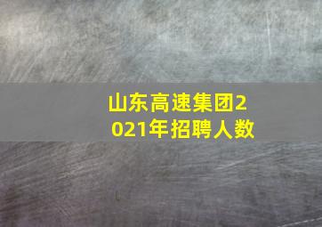 山东高速集团2021年招聘人数