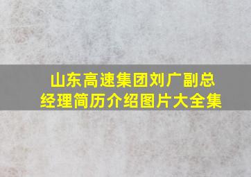 山东高速集团刘广副总经理简历介绍图片大全集