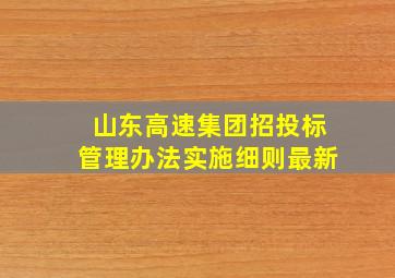 山东高速集团招投标管理办法实施细则最新