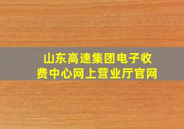 山东高速集团电子收费中心网上营业厅官网