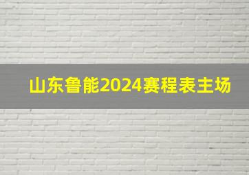 山东鲁能2024赛程表主场