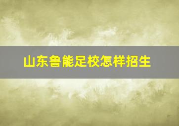 山东鲁能足校怎样招生