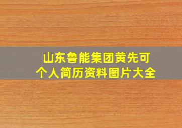 山东鲁能集团黄先可个人简历资料图片大全