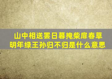 山中相送罢日暮掩柴扉春草明年绿王孙归不归是什么意思