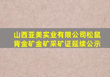 山西亚美实业有限公司松鼠背金矿金矿采矿证延续公示