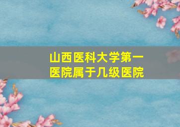 山西医科大学第一医院属于几级医院