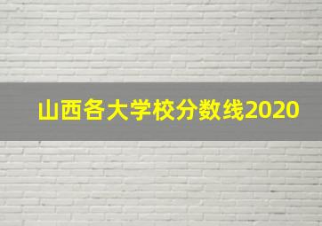 山西各大学校分数线2020