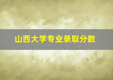 山西大学专业录取分数