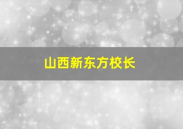 山西新东方校长