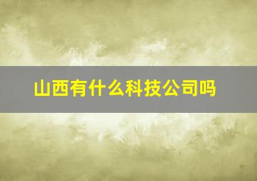 山西有什么科技公司吗