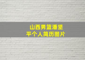 山西男篮潘坚平个人简历图片