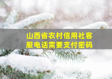 山西省农村信用社客服电话需要支付密码