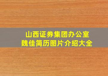 山西证券集团办公室魏佳简历图片介绍大全