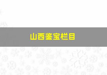 山西鉴宝栏目