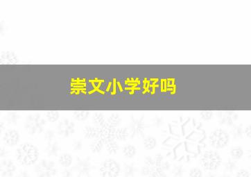 崇文小学好吗