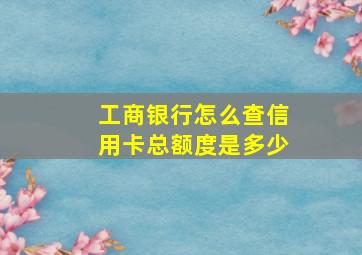 工商银行怎么查信用卡总额度是多少