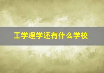 工学理学还有什么学校