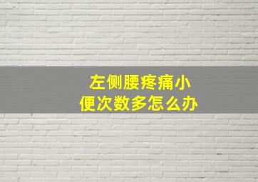 左侧腰疼痛小便次数多怎么办