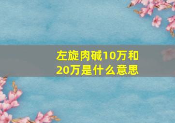 左旋肉碱10万和20万是什么意思