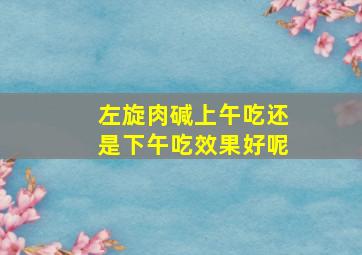 左旋肉碱上午吃还是下午吃效果好呢