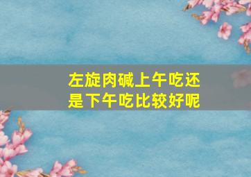 左旋肉碱上午吃还是下午吃比较好呢