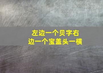 左边一个贝字右边一个宝盖头一横