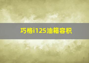 巧格i125油箱容积