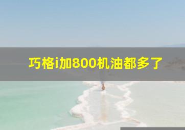 巧格i加800机油都多了