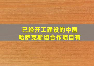 已经开工建设的中国哈萨克斯坦合作项目有