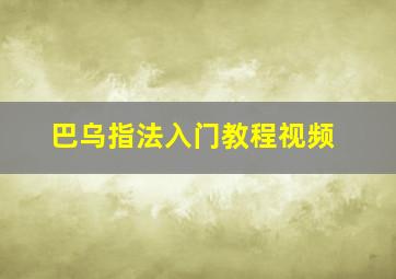 巴乌指法入门教程视频