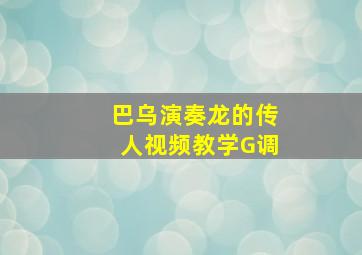 巴乌演奏龙的传人视频教学G调