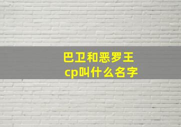 巴卫和恶罗王cp叫什么名字