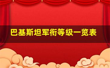 巴基斯坦军衔等级一览表